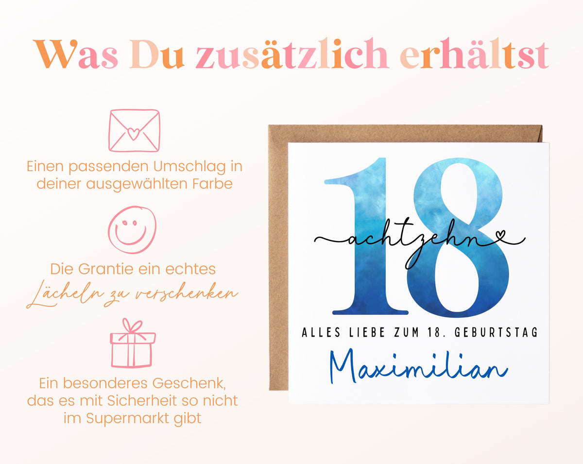 18. Geburtstag – Weitere Ansicht der Karte