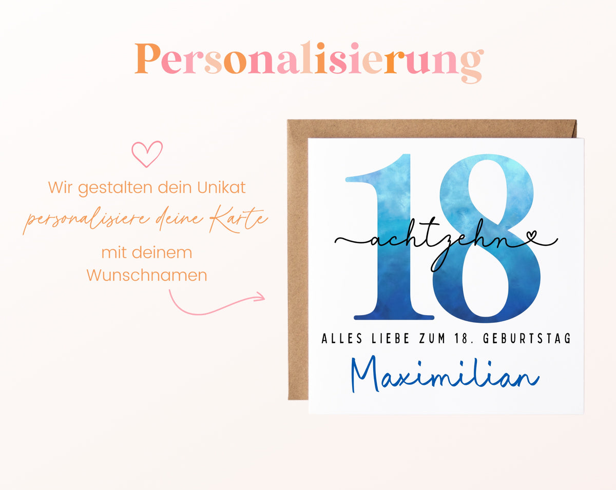 18. Geburtstag – Namenspersonalisierung