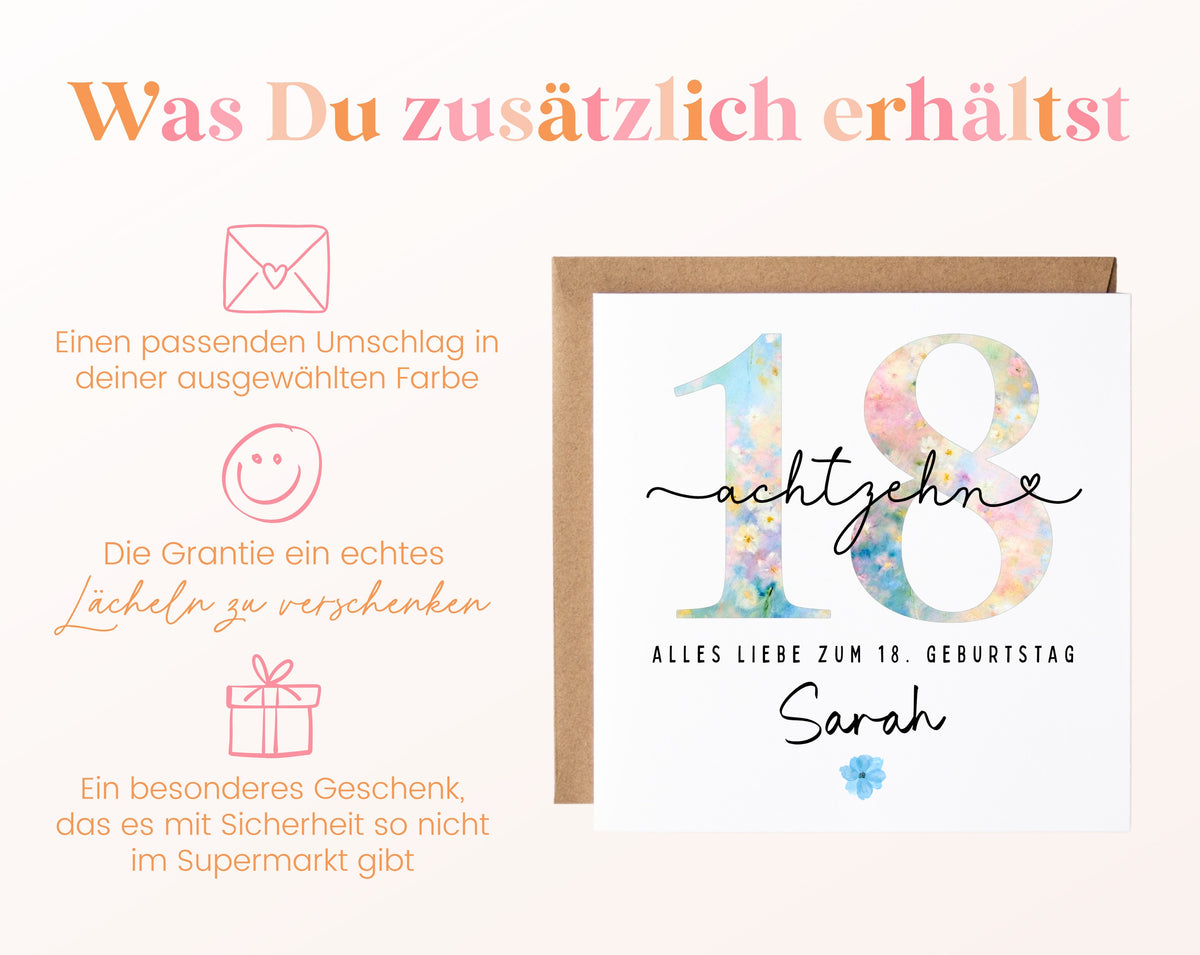 18. Geburtstag – Weitere Ansicht der Karte