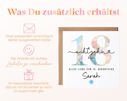 18. Geburtstag – Weitere Ansicht der Karte