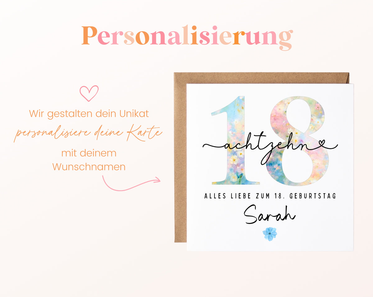 18. Geburtstag – Namenspersonalisierung