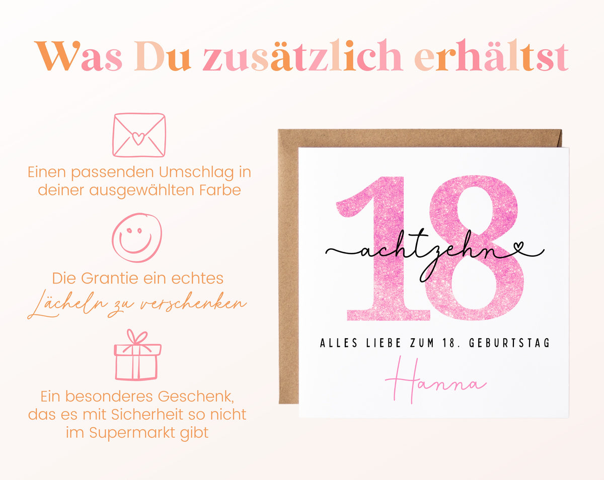 18. Geburtstag – Weitere Ansicht der Karte