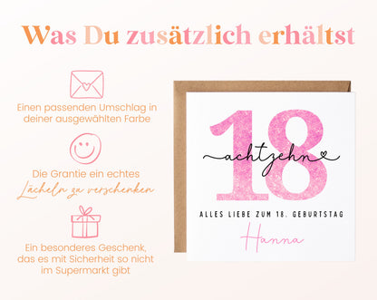 18. Geburtstag – Weitere Ansicht der Karte