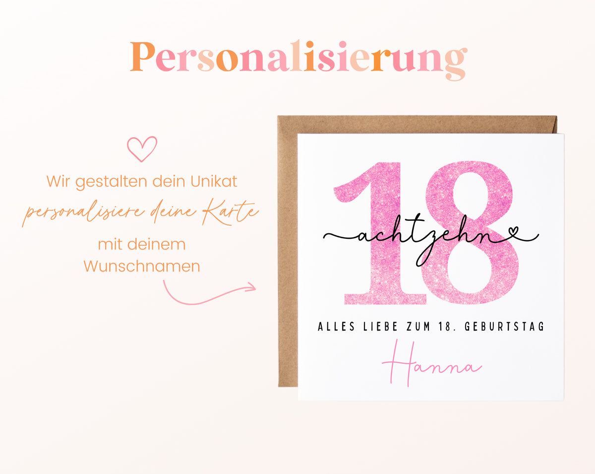 18. Geburtstag – Namenspersonalisierung