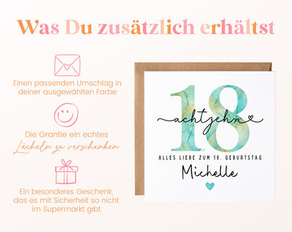 18. Geburtstag – Weitere Ansicht der Karte