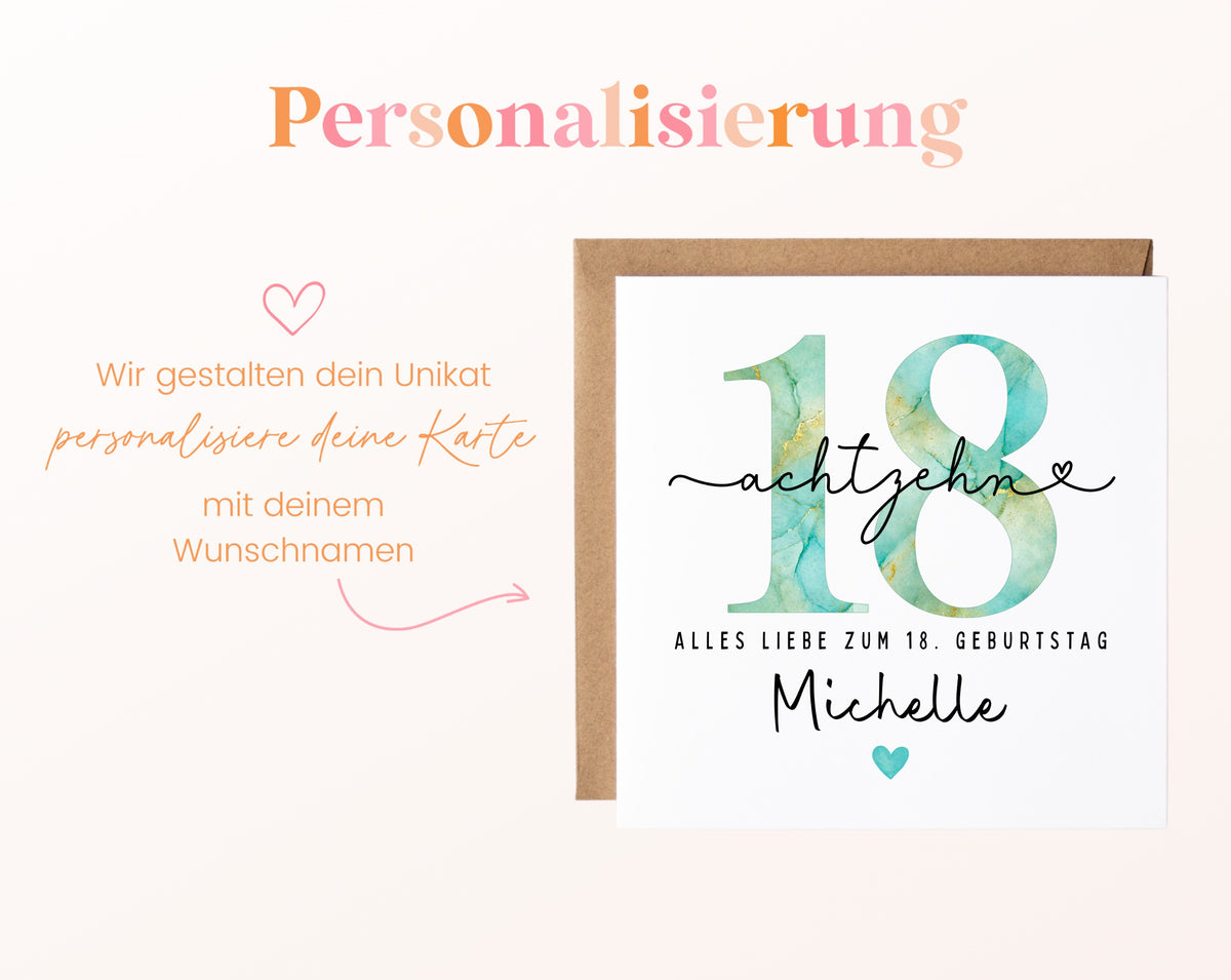 18. Geburtstag – Namenspersonalisierung