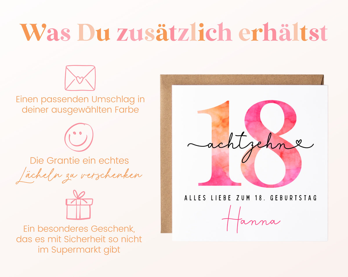 18. Geburtstag – Weitere Ansicht der Karte