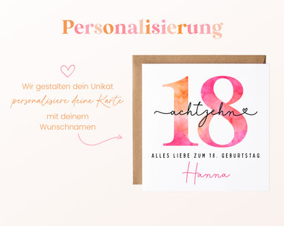 18. Geburtstag – Namenspersonalisierung