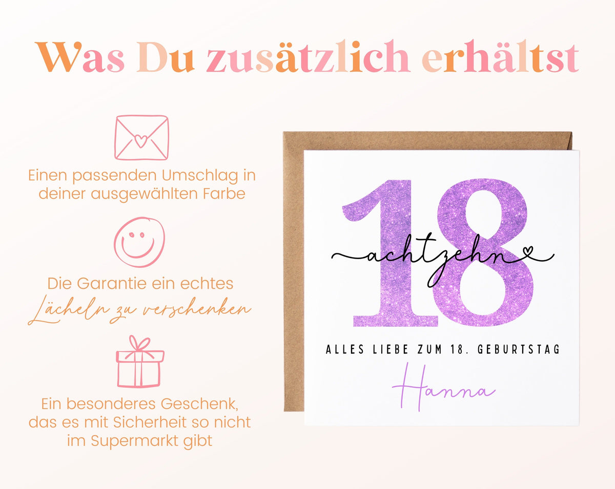 18. Geburtstag – Weitere Ansicht der Karte