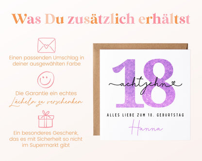 18. Geburtstag – Weitere Ansicht der Karte