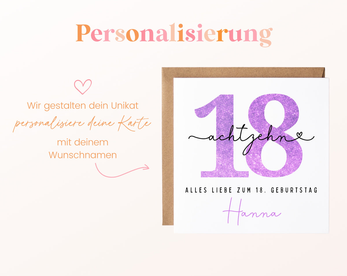 18. Geburtstag – Namenspersonalisierung