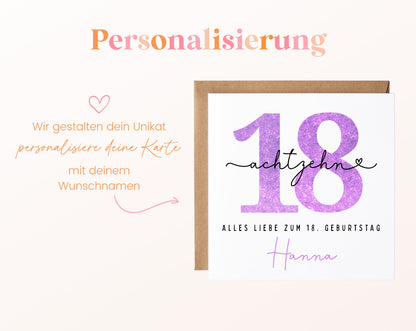 18. Geburtstag – Namenspersonalisierung