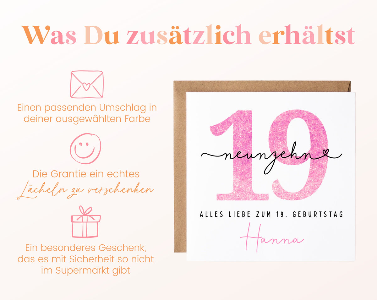 19. Geburtstag – Weitere Ansicht der Karte