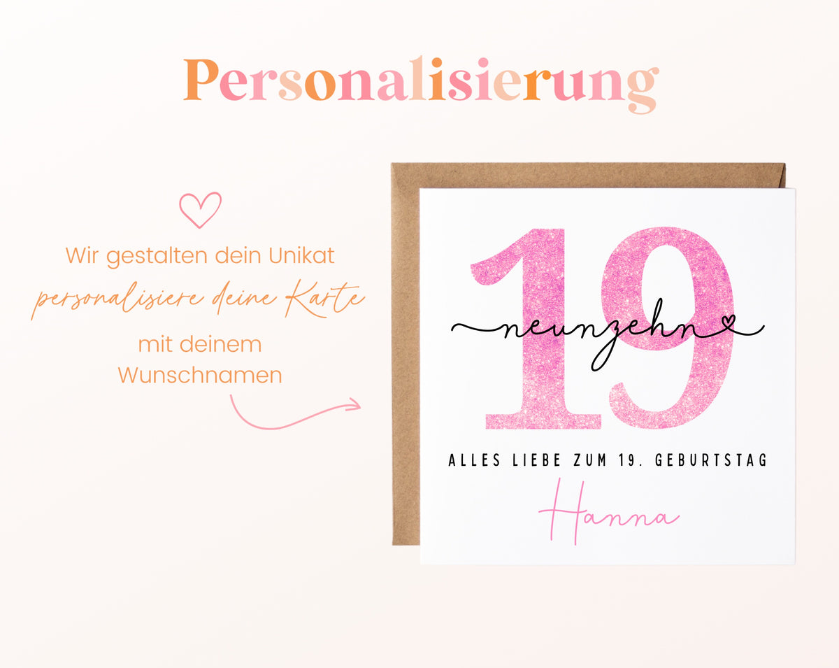 19. Geburtstag – Namenspersonalisierung