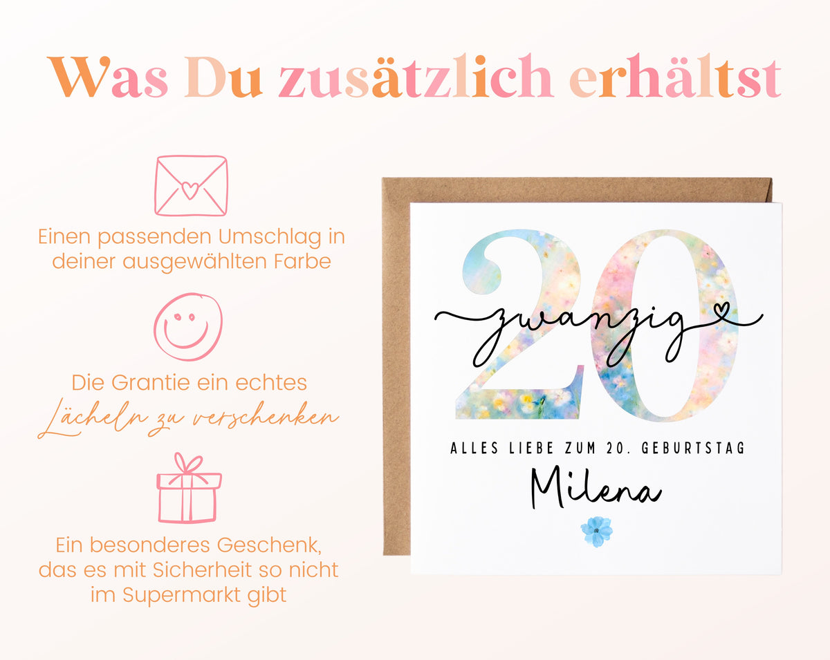 20. Geburtstag – Weitere Ansicht der Karte