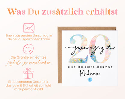 20. Geburtstag – Weitere Ansicht der Karte