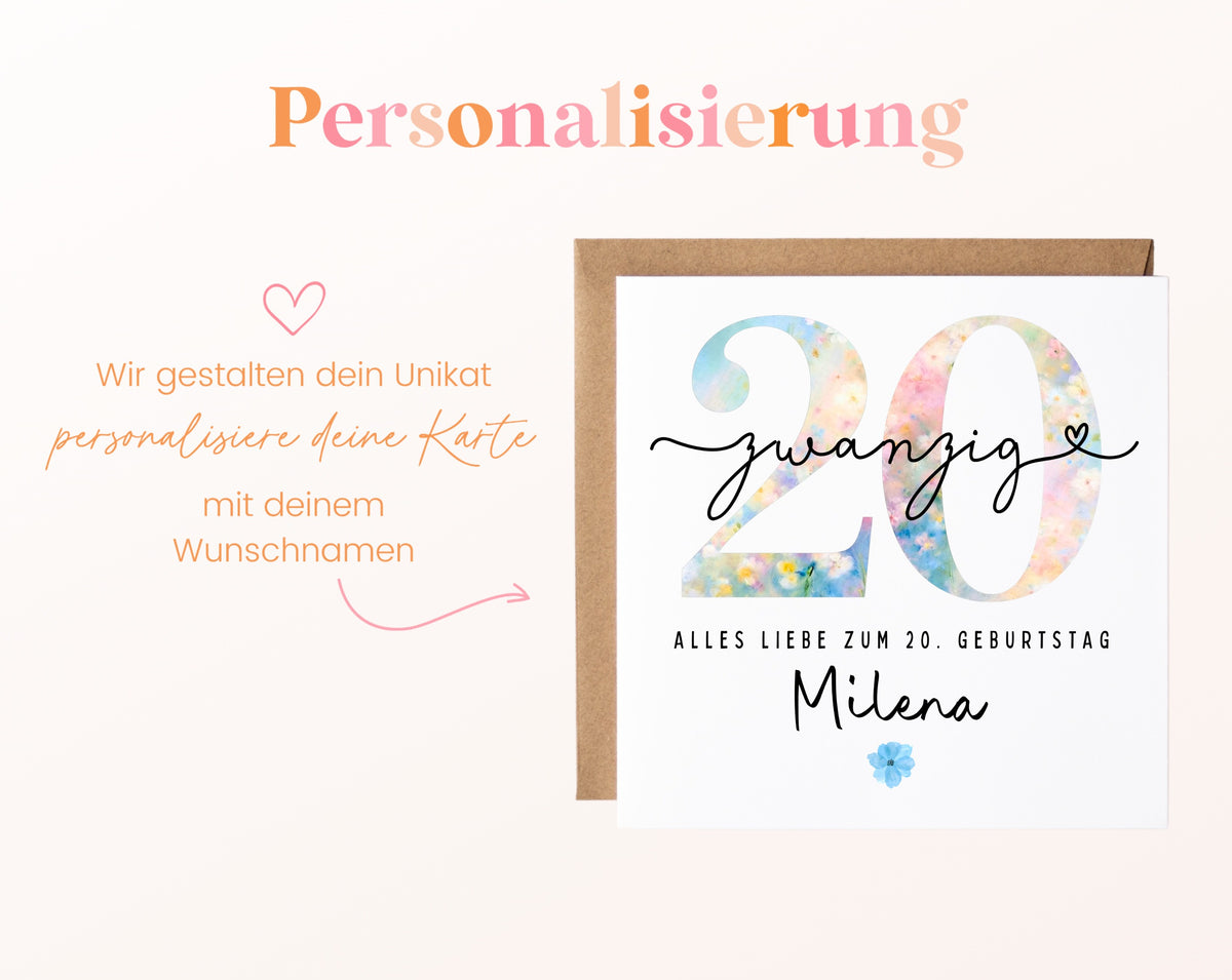 20. Geburtstag – Namenspersonalisierung