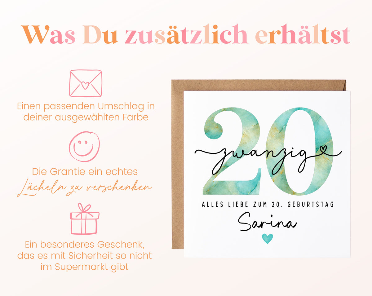 20. Geburtstag – Weitere Ansicht der Karte