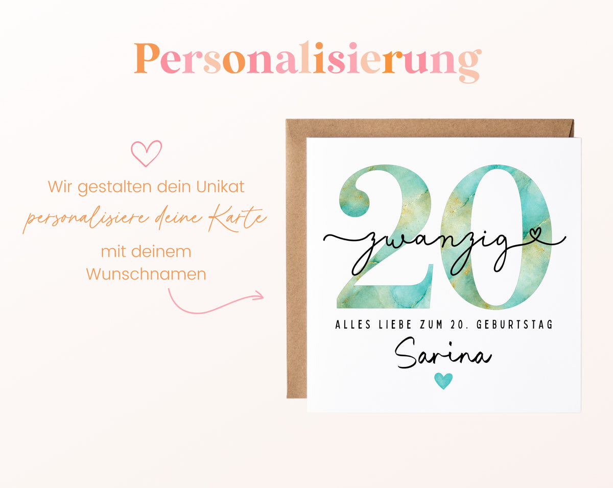 20. Geburtstag – Namenspersonalisierung