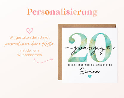 20. Geburtstag – Namenspersonalisierung