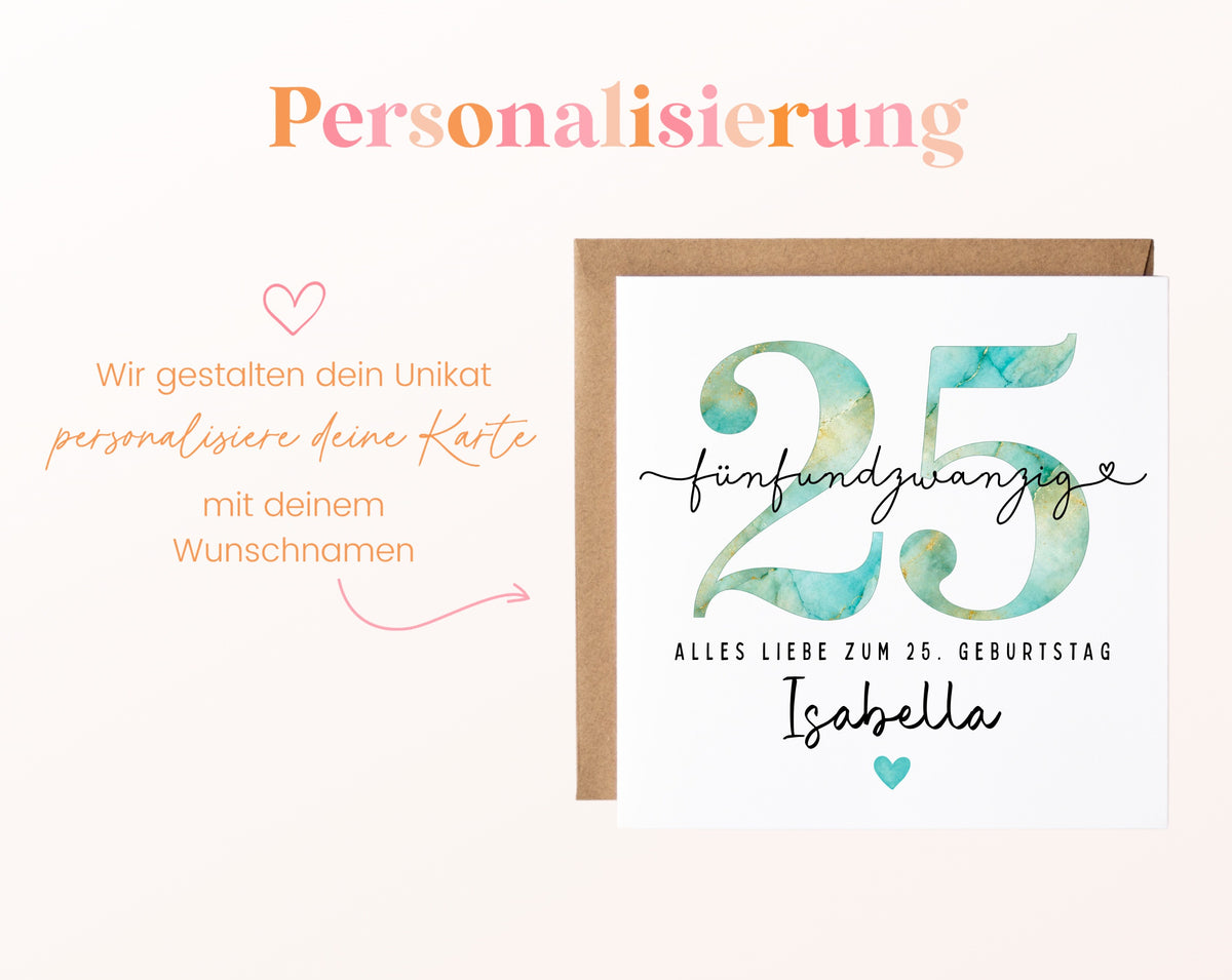25. Geburtstag – Namenspersonalisierung