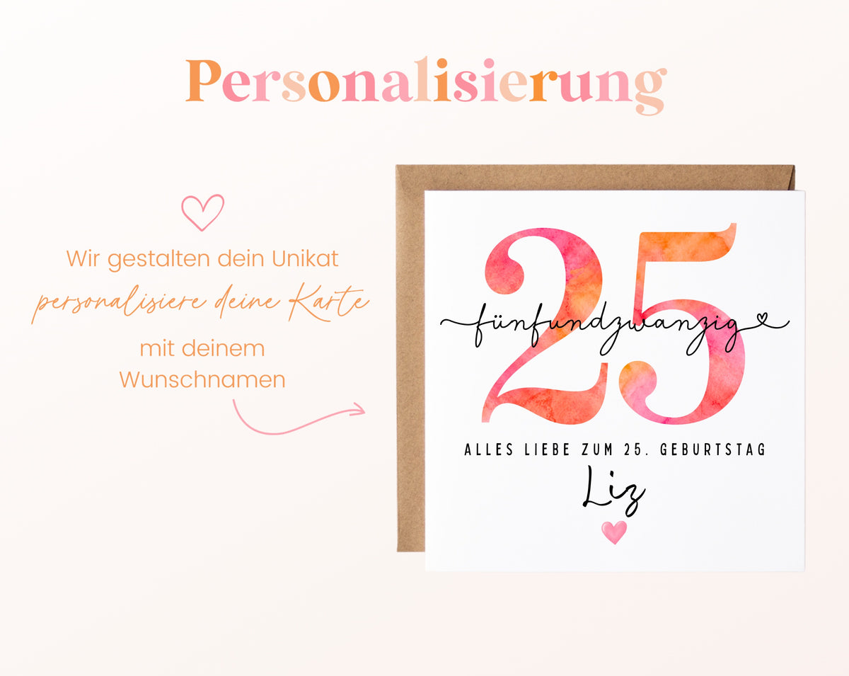 25. Geburtstag – Namenspersonalisierung