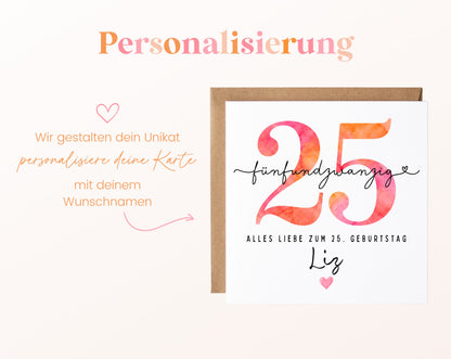 25. Geburtstag – Namenspersonalisierung