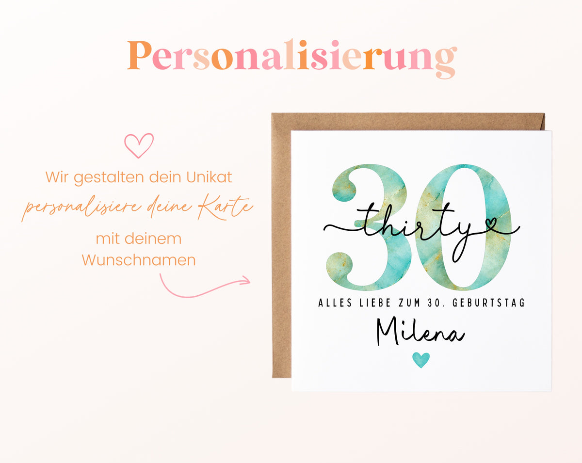 30. Geburtstag – Namenspersonalisierung