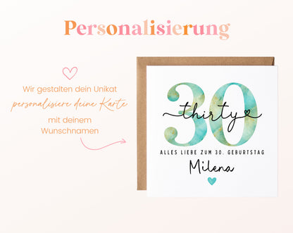 30. Geburtstag – Namenspersonalisierung
