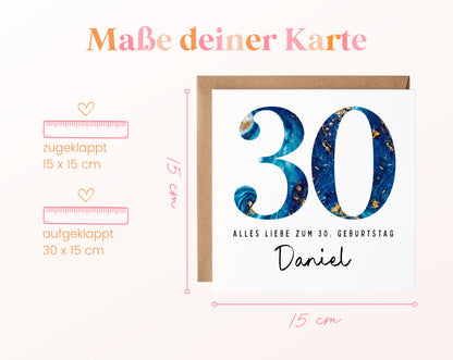 30. Geburtstag – Kartenformat und Maße