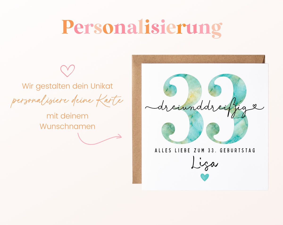 33. Geburtstag – Namenspersonalisierung