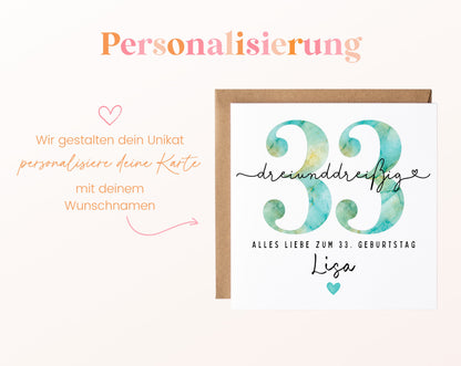 33. Geburtstag – Namenspersonalisierung
