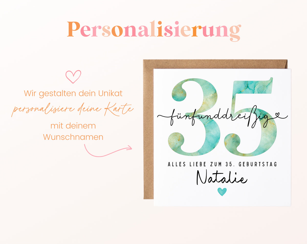 35. Geburtstag – Namenspersonalisierung