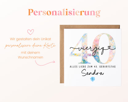 40. Geburtstag – Namenspersonalisierung