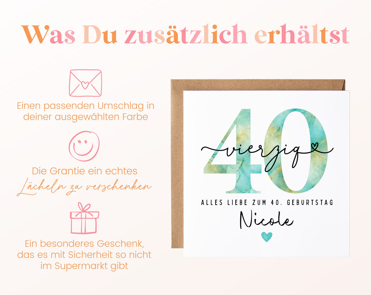 40. Geburtstag – Weitere Ansicht der Karte