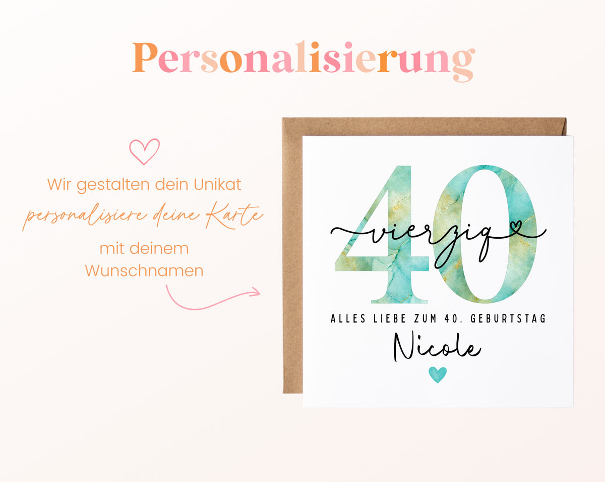 40. Geburtstag – Namenspersonalisierung
