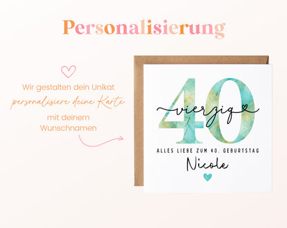 40. Geburtstag – Namenspersonalisierung