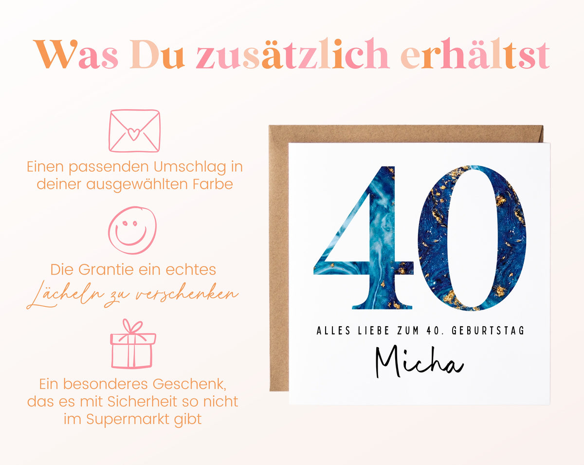 40. Geburtstag – Weitere Ansicht der Karte
