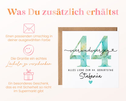 44. Geburtstag – Weitere Ansicht der Karte