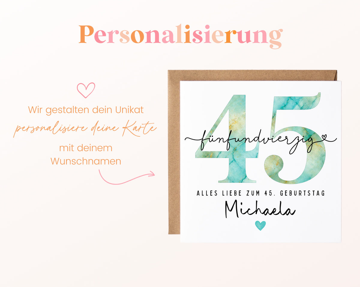 45. Geburtstag – Namenspersonalisierung