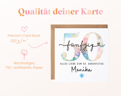 50. Geburtstag – Kartenpapier mit 300 g/m²