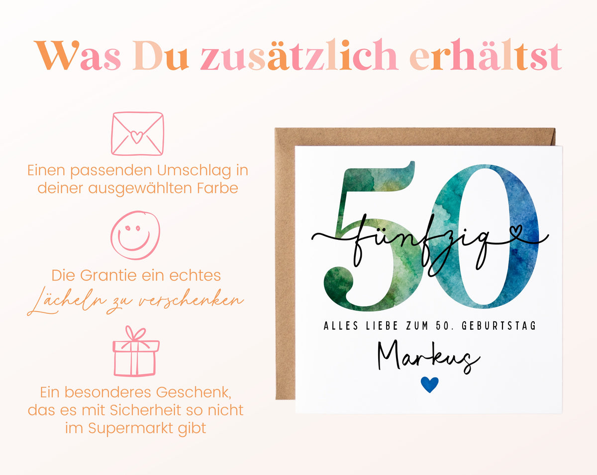 50. Geburtstag – Weitere Ansicht der Karte
