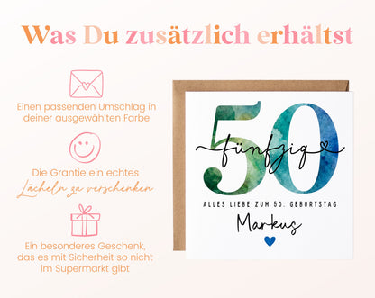 50. Geburtstag – Weitere Ansicht der Karte