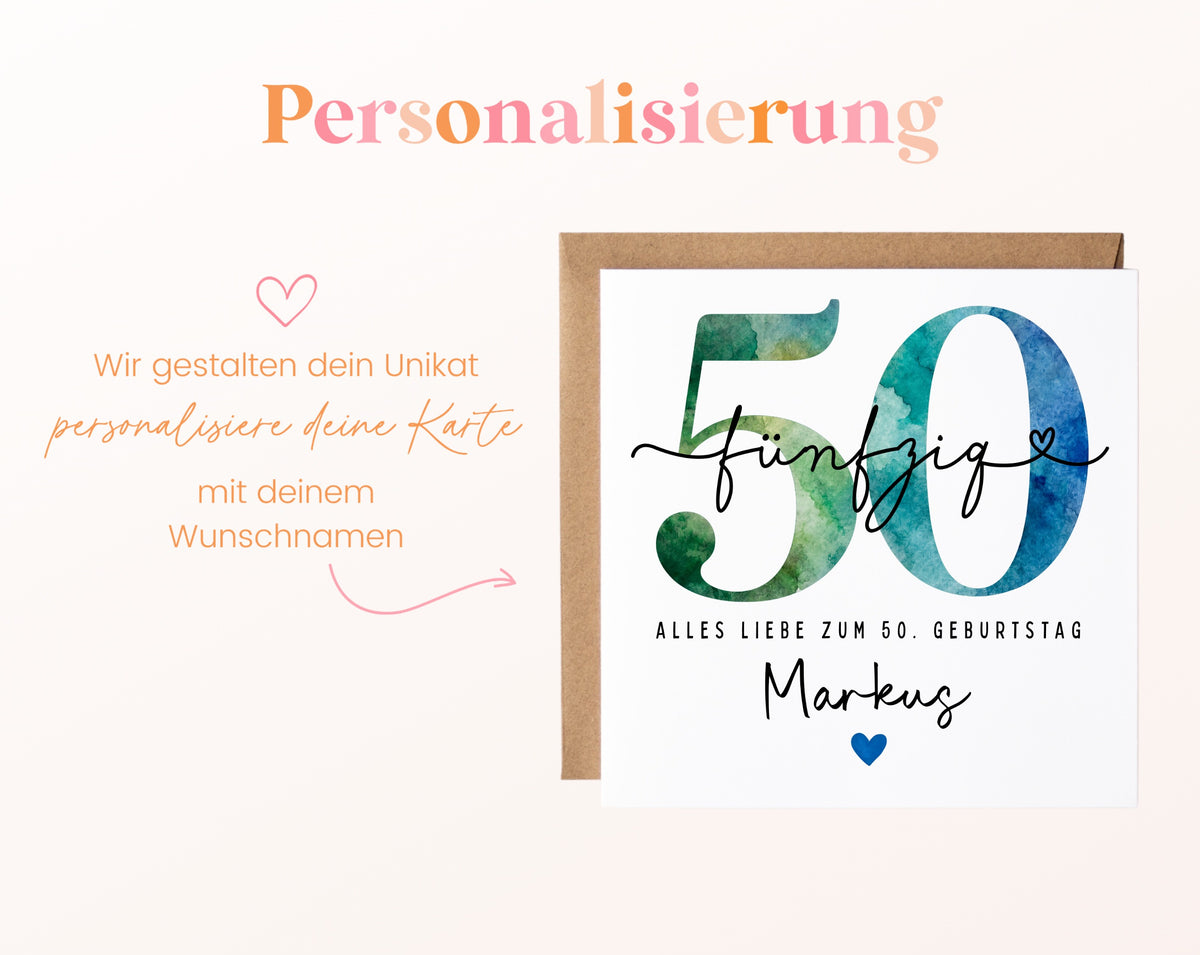 50. Geburtstag – Namenspersonalisierung