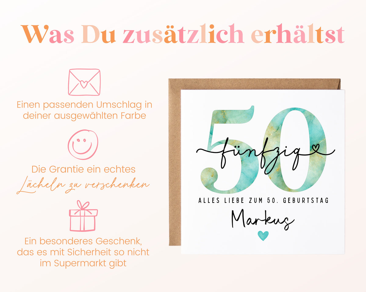 50. Geburtstag – Weitere Ansicht der Karte