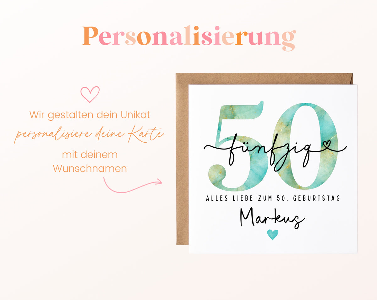 50. Geburtstag – Namenspersonalisierung