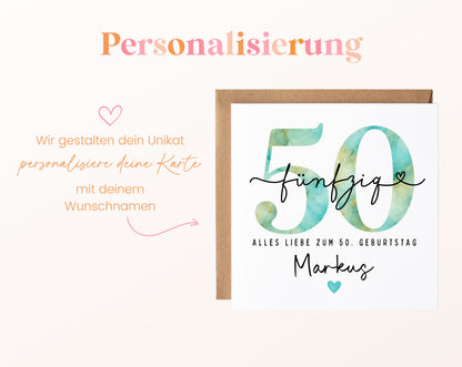 50. Geburtstag – Namenspersonalisierung