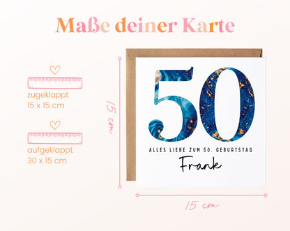 50. Geburtstag – Kartenformat und Maße