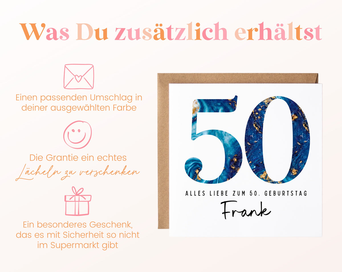 50. Geburtstag – Weitere Ansicht der Karte