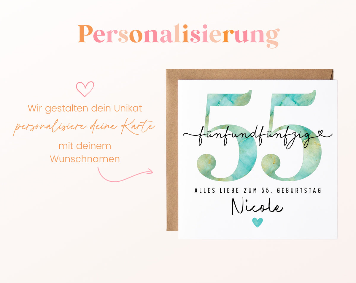55. Geburtstag – Namenspersonalisierung
